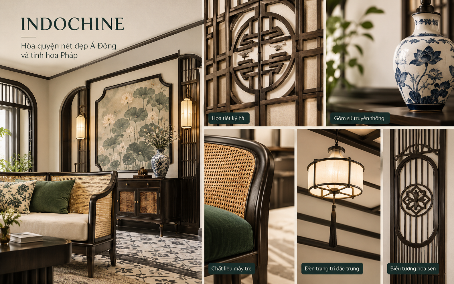 phong cách nội thất indochine